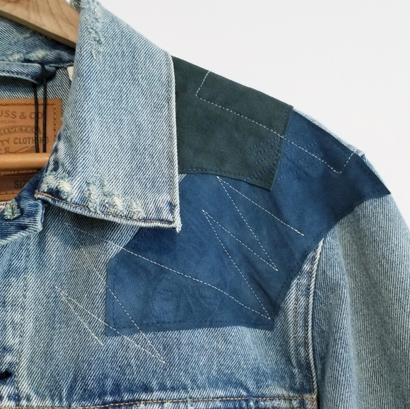 LEVI'S Levi Strauss & Co. Vintage Relaxed Trucker Jacket Distressed Patchwork - Picture 6 of 16